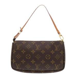 LOUIS VUITTON Authentic Brown Monogram Pochette Pouch